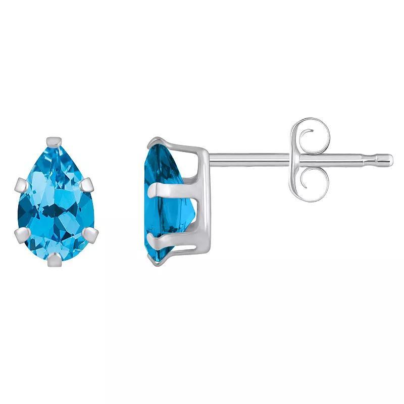 Macys Gemstone Stud Earrings in 10k White Gold Product Image