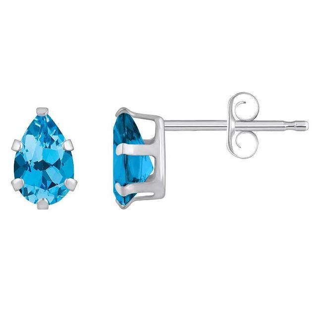 Macys Gemstone Stud Earrings in 10k White Gold Product Image