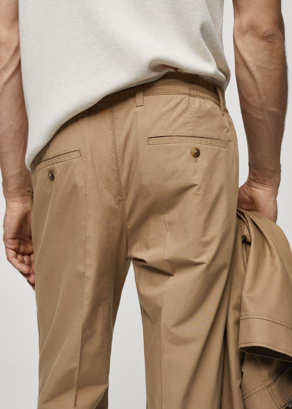 MANGO MAN - 100% slim-fit cotton pants beigeMen Product Image