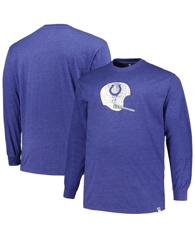 Mens Profile Heather Royal Indianapolis Colts Big & Tall Throwback Long Sleeve T-Shirt Product Image