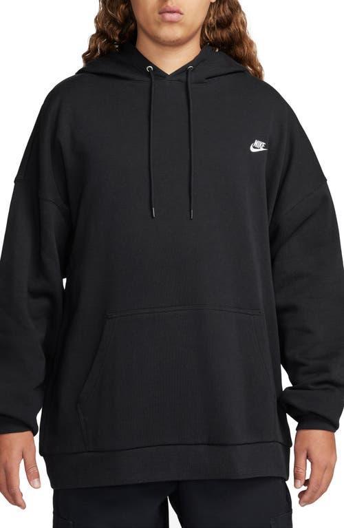 NIKE Mens  Club Ft Oversized Pullover Hoodie In White/black Product Image