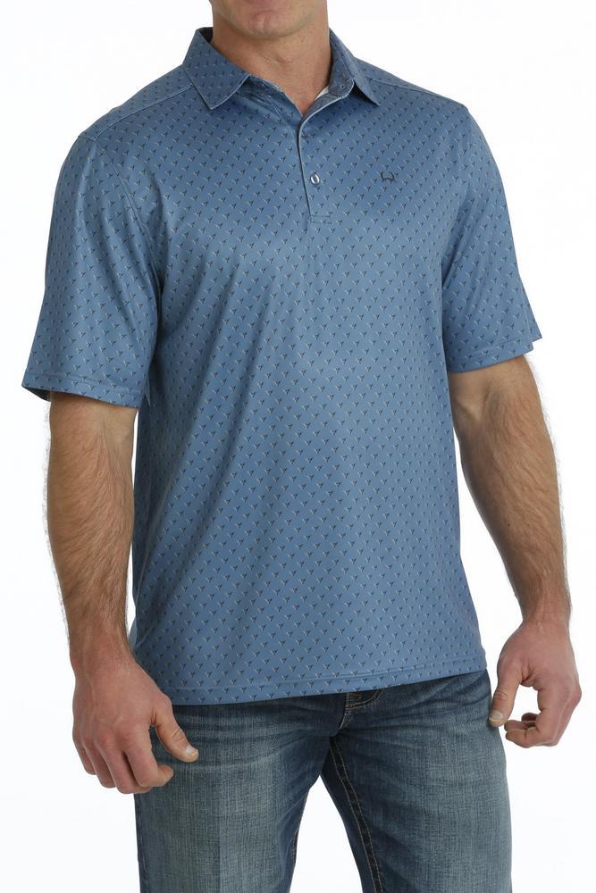 Cinch® Men's S/S Blue Print Arenaflex Polo Product Image