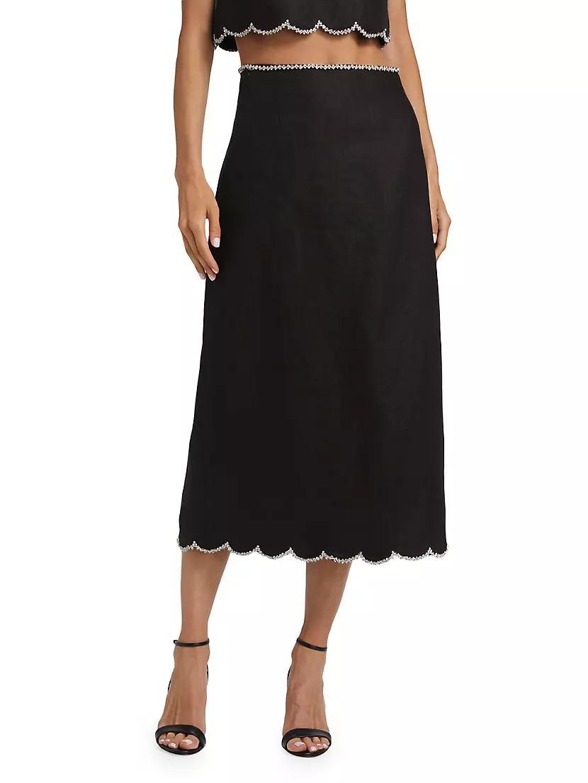 Crush Scalloped Midi-Skirt Product Image