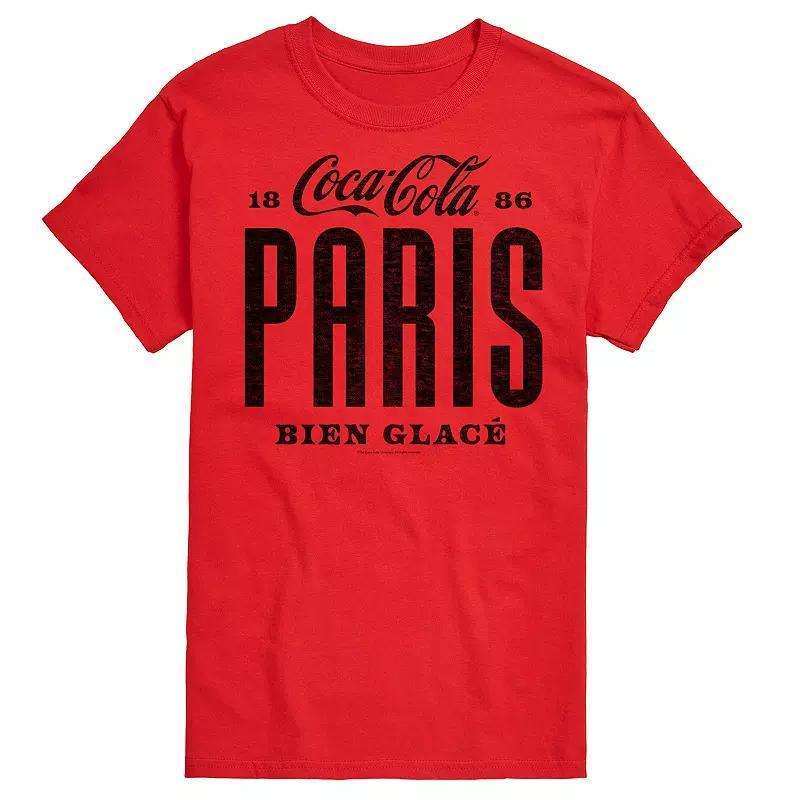 Mens Coca-Cola Paris Graphic Tee Grey Red Product Image