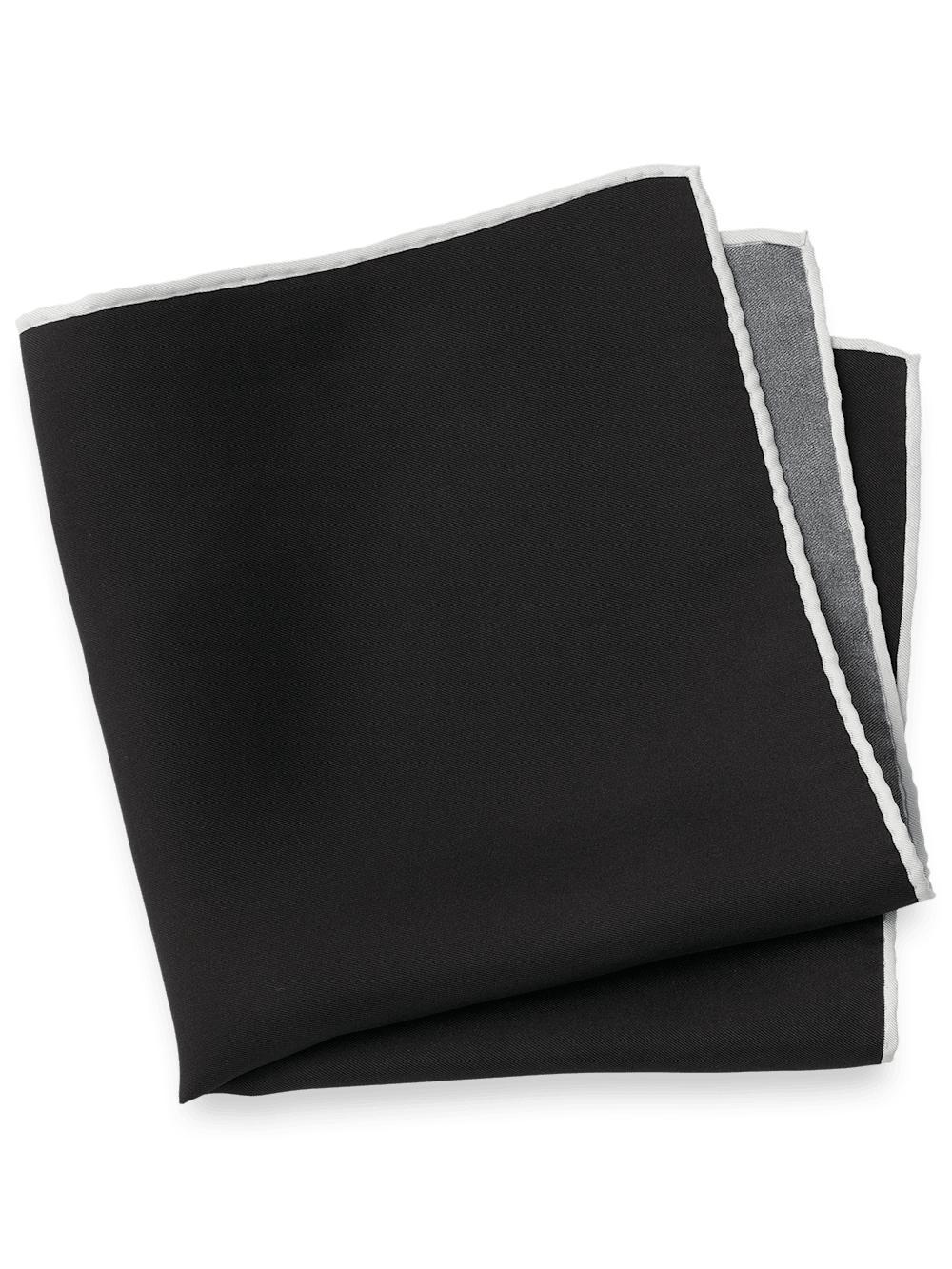 Solid Silk Pocket Square - Black Product Image