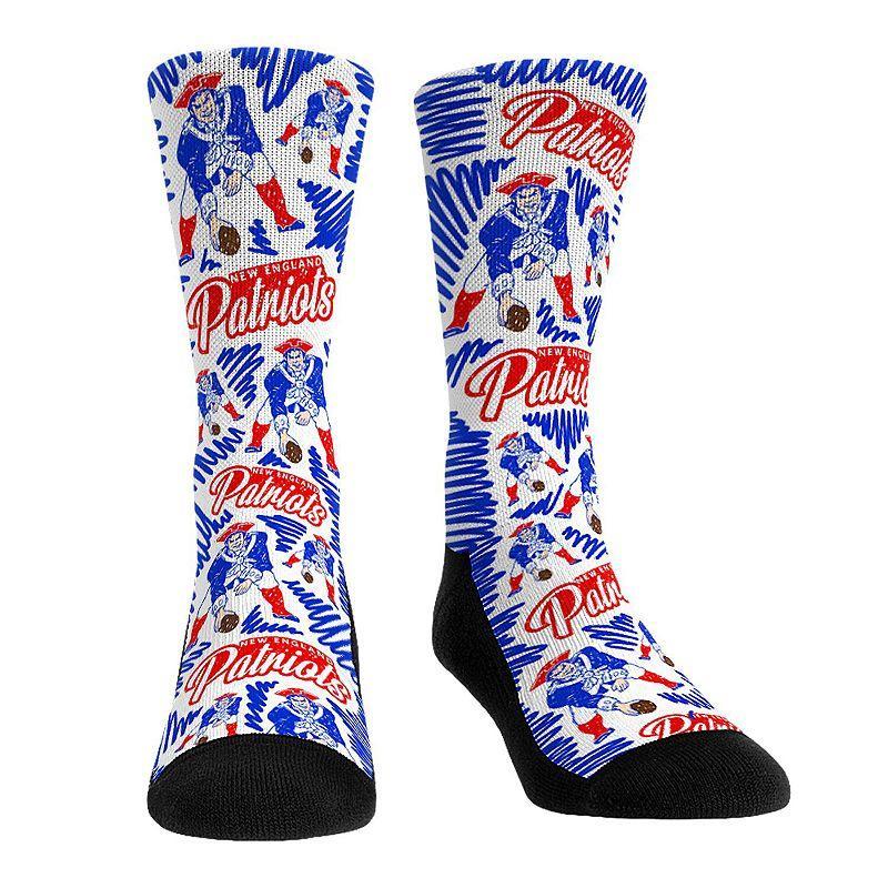 Rock Em Socks New England Patriots Throwback Logo Sketch Crew Socks, Mens Product Image