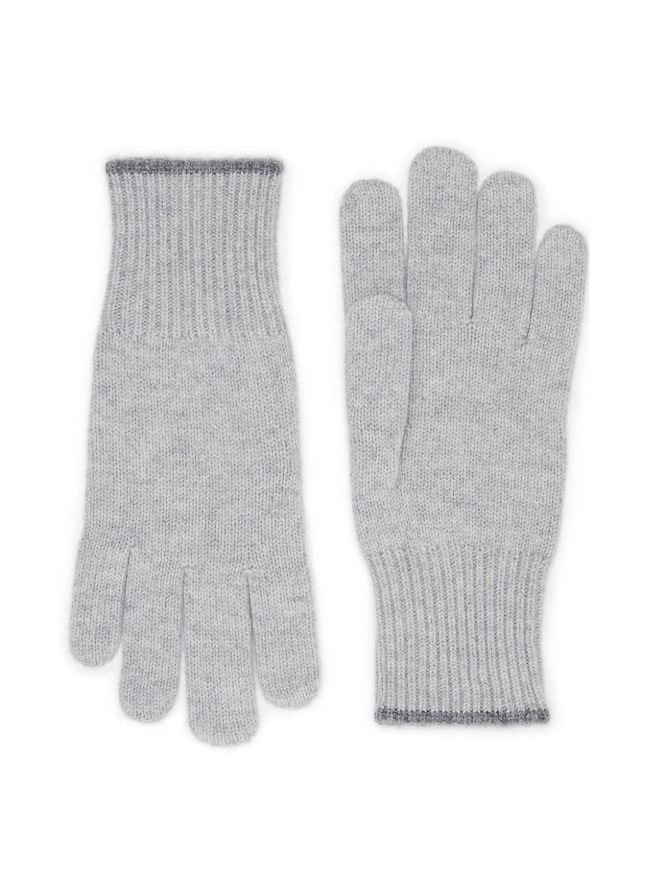 Men's Cashmere Contrast-Trim Gloves Product Image