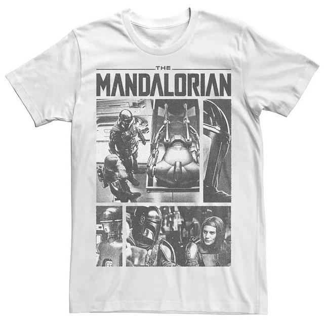 Mens Star Wars The Mandalorian Din Djarin Bo-Katan Driods Scenes Boxes Graphic Tee Product Image