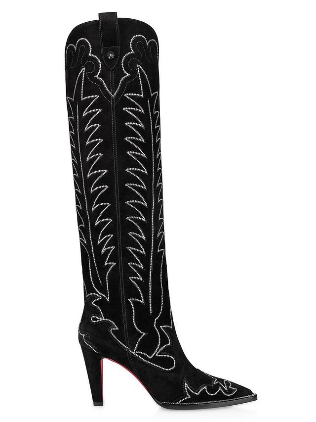 Womens Santia Botta Strass 85MM Velvet Boots Product Image