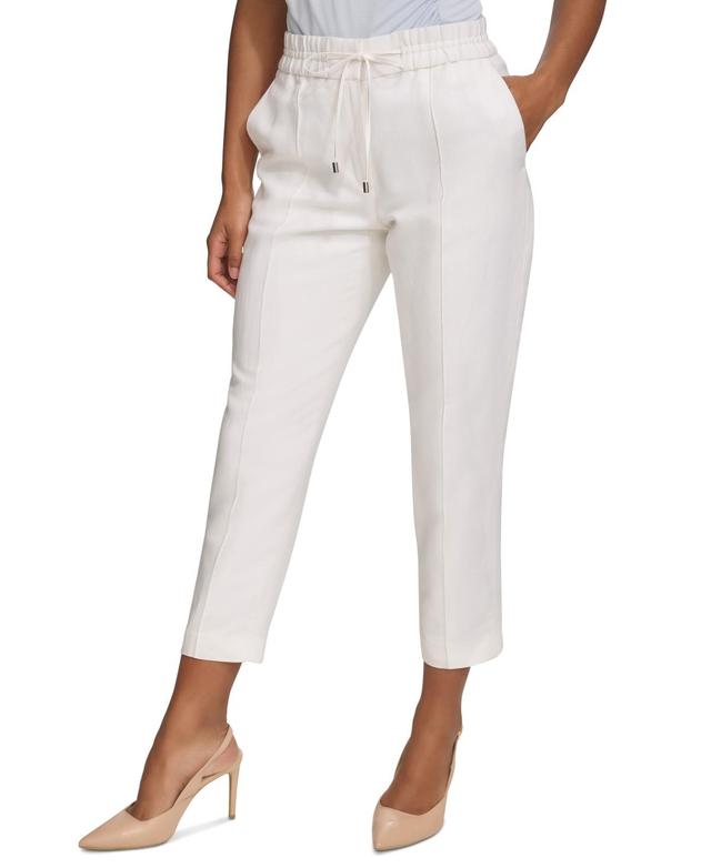 Calvin Klein Womens Straight-Leg Pull-On Drawstring Pants Product Image