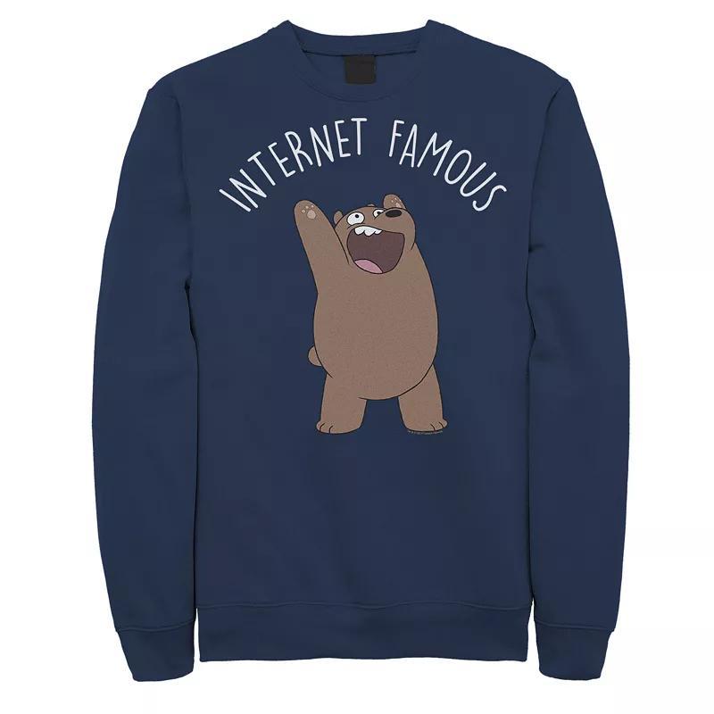 Mens Cartoon Network We Bare Bears Internet Famous Fleece Blue Product Image