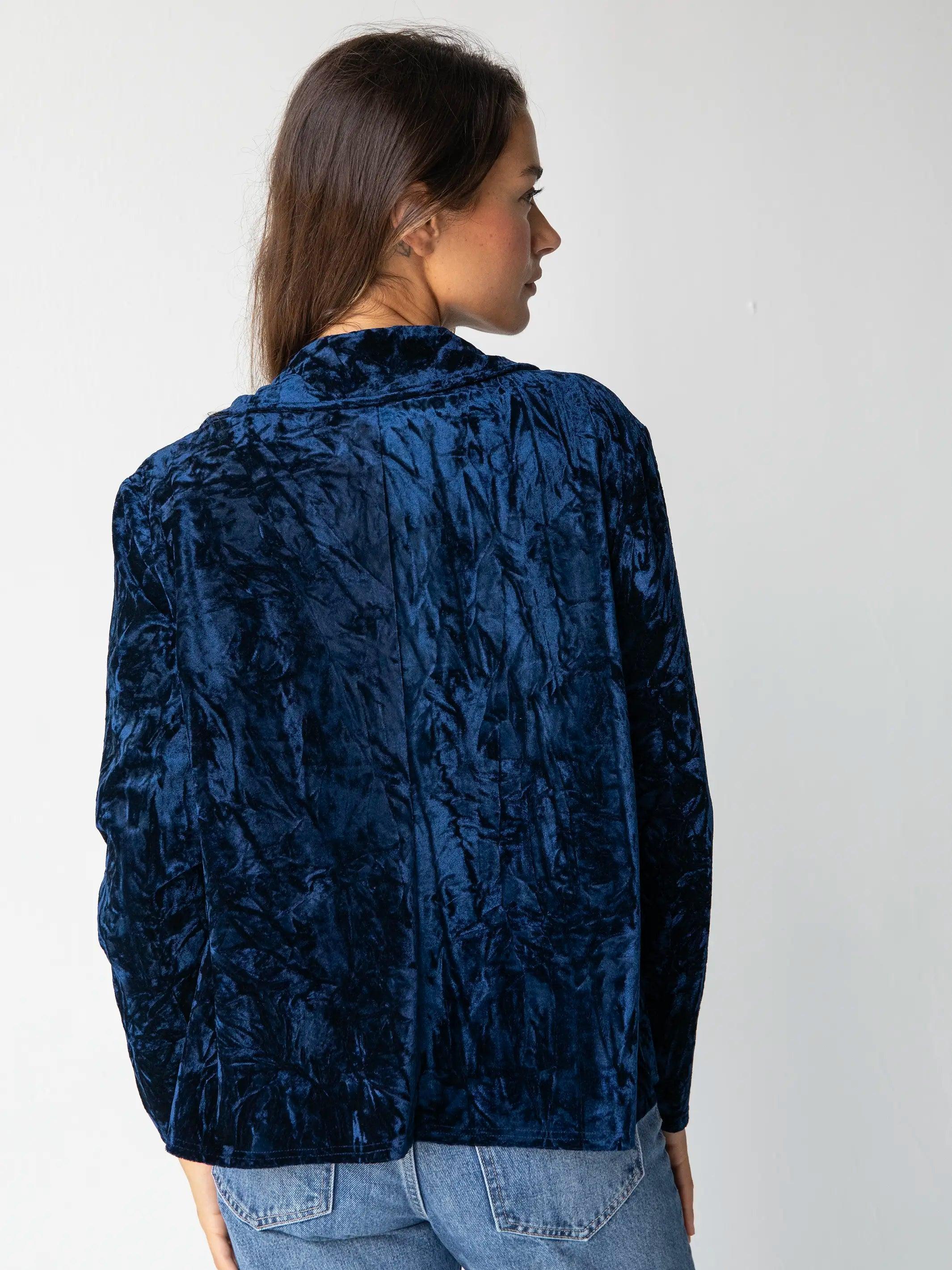 Lennon Velvet Jacket - Navy Product Image