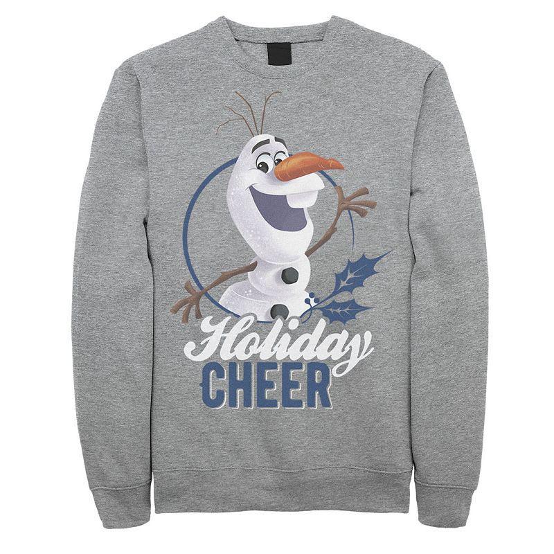 Disneys Frozen Olaf Mens Holiday Cheer Sweatshirt Athletic Grey Product Image