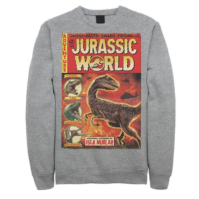 Mens Jurassic World Two Dino-Mite Tales Vintage Fleece Grey Heather Product Image