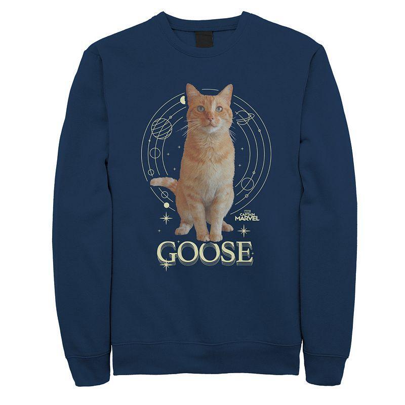 Mens Captain Marvel Goose Kitty Sweatshirt Blue Product Image