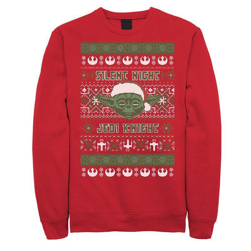 Mens Star Wars Yoda Silent Night Christmas Sweater Sweatshirt Product Image