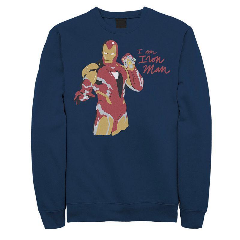 Mens Marvel Avengers: Endgame Iron Man Scribbles Sweatshirt Blue Product Image