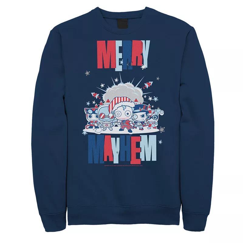 Mens DC Comics Batman Merry Mayhem Graphic Sweatshirt Blue Product Image