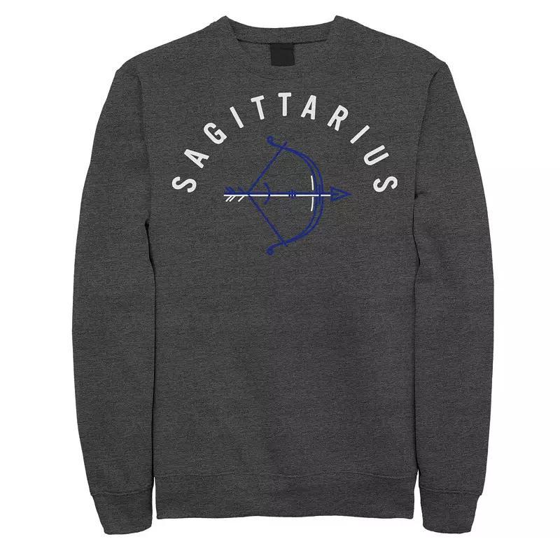 Mens Sagittarius Bow And Arrow Blue Ink Sketch Sweatshirt Grey Heather Product Image