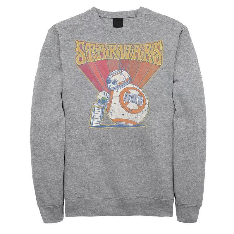 Mens Star Wars The Rise of Skywalker Groovy Droid Duo Sweatshirt Athletic Grey Product Image