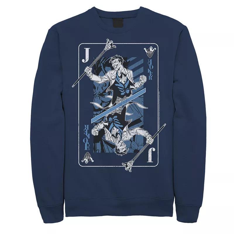 Mens DC Comics The Joker Playing Card Sweatshirt, Mens Product Image