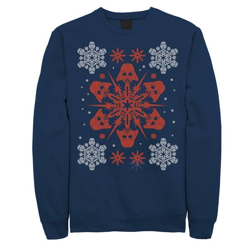 Mens Star Wars Darth Vader Snowflake Sweatshirt Blue Product Image