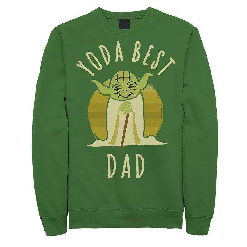 Mens Star Wars Yoda Best Dad Cartoon Yoda Sweatshirt Black Product Image