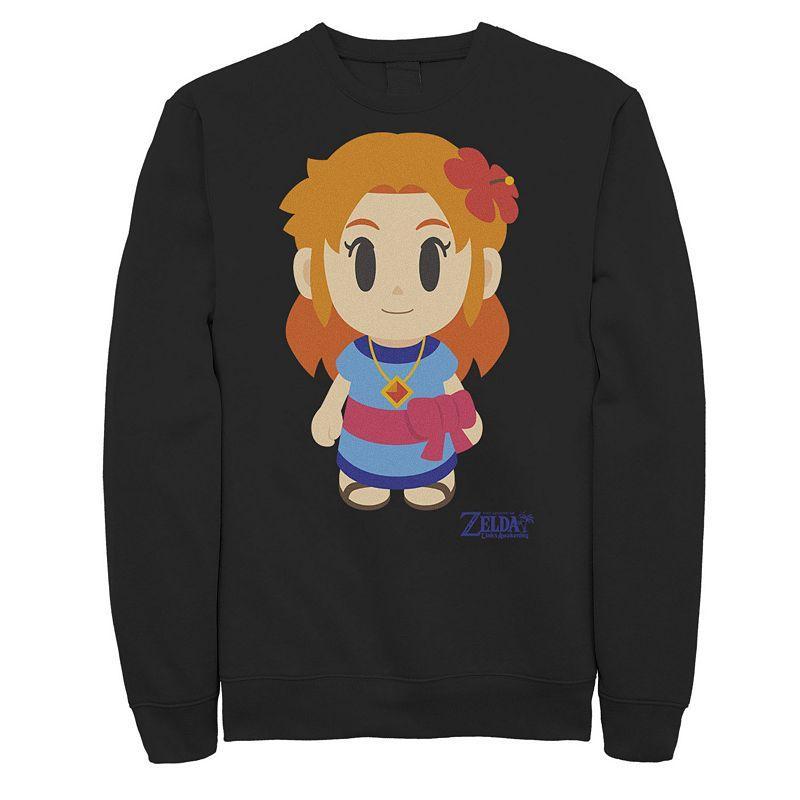 Mens Nintendo Legend Of Zelda Links Awakening Marin Chibi Style Graphic Fleece Pullover Athletic Grey Product Image