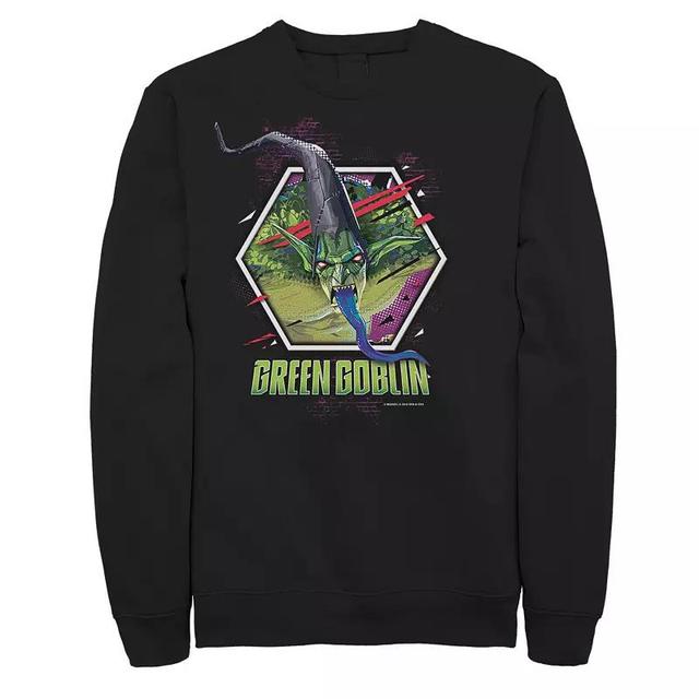 Mens Marvel Spiderverse Green Goblin Hexagon Graphic Fleece Pullover Product Image