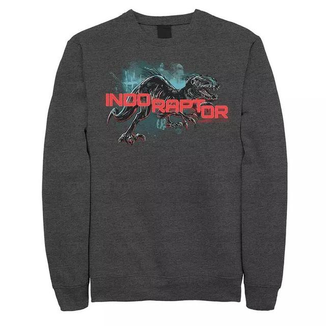 Mens Jurassic World Indo Raptor Splatter Portrait Sweatshirt Grey Heather Product Image