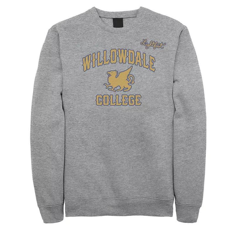 Mens Disney/Pixar Onward Willowdale College Logo Sweatshirt Athletic Grey Product Image