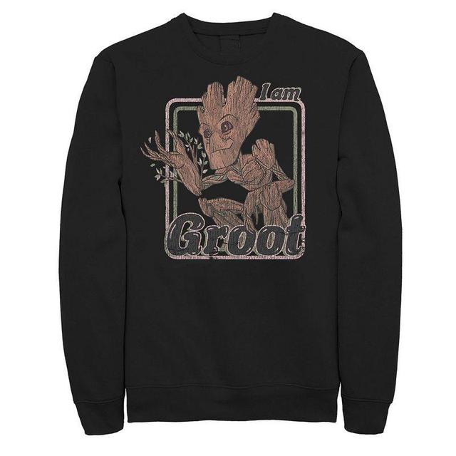 Mens Marvel Guardians Of The Galaxy I Am Groot Retro Portrait Sweatshirt Product Image