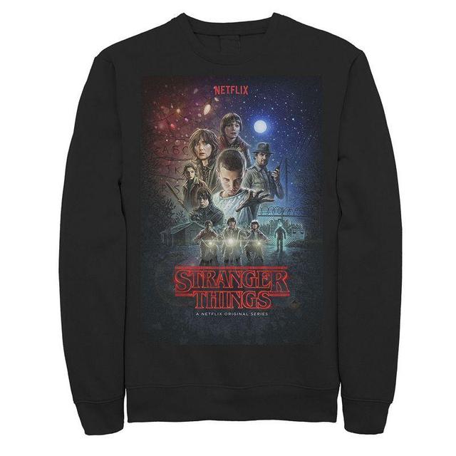 Mens Netflix Stranger Things Group Shot Illustrated Poster Sweatshirt Product Image