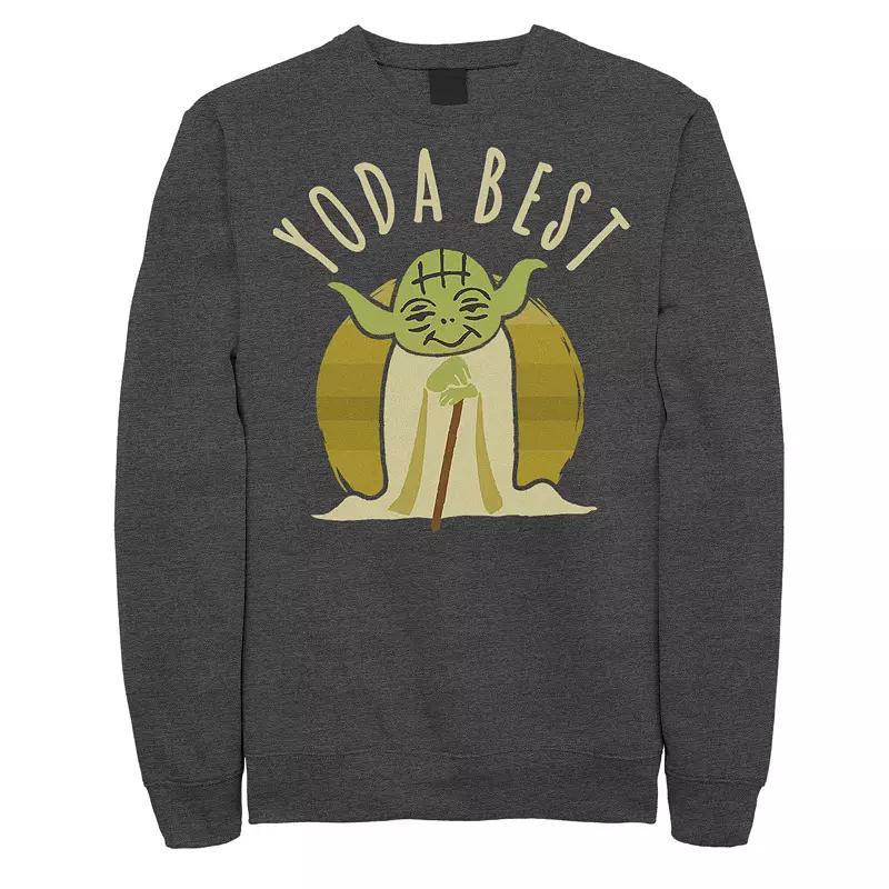 Mens Star Wars Yoda Best Sketch Portrait Sweatshirt Grey Heather Product Image