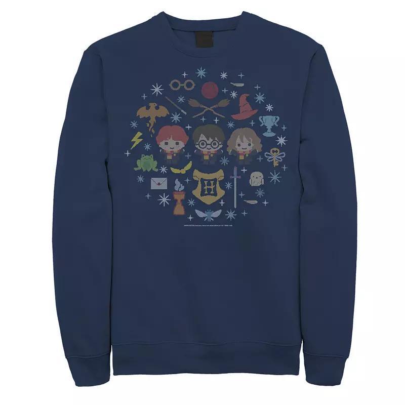 Mens Harry Potter Christmas Group Shot Chibi Ugly Sweater Sweatshirt Product Image