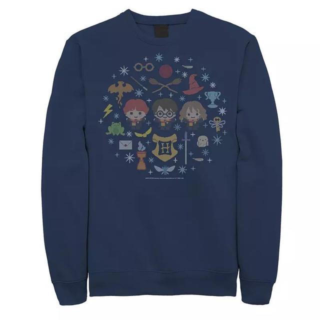 Mens Harry Potter Christmas Group Shot Chibi Ugly Sweater Sweatshirt Product Image