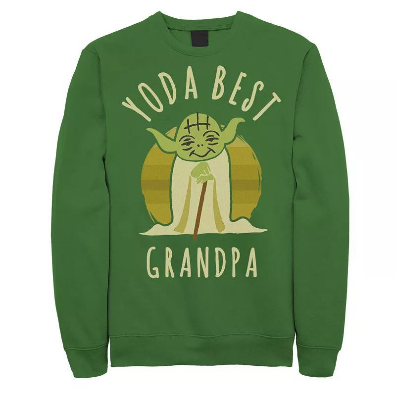 Mens Star Wars Yoda Best Dad Cartoon Yoda Sweatshirt Black Product Image