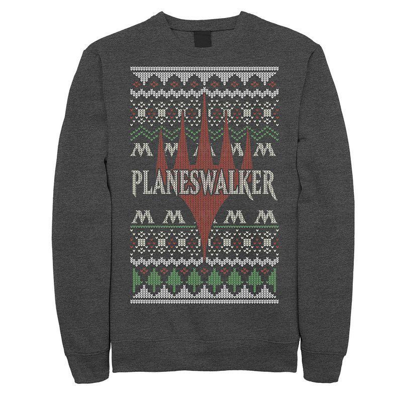 Mens Magic: The Gathering Planeswalker Ugly Sweater Style Sweatshirt Dark Grey Product Image