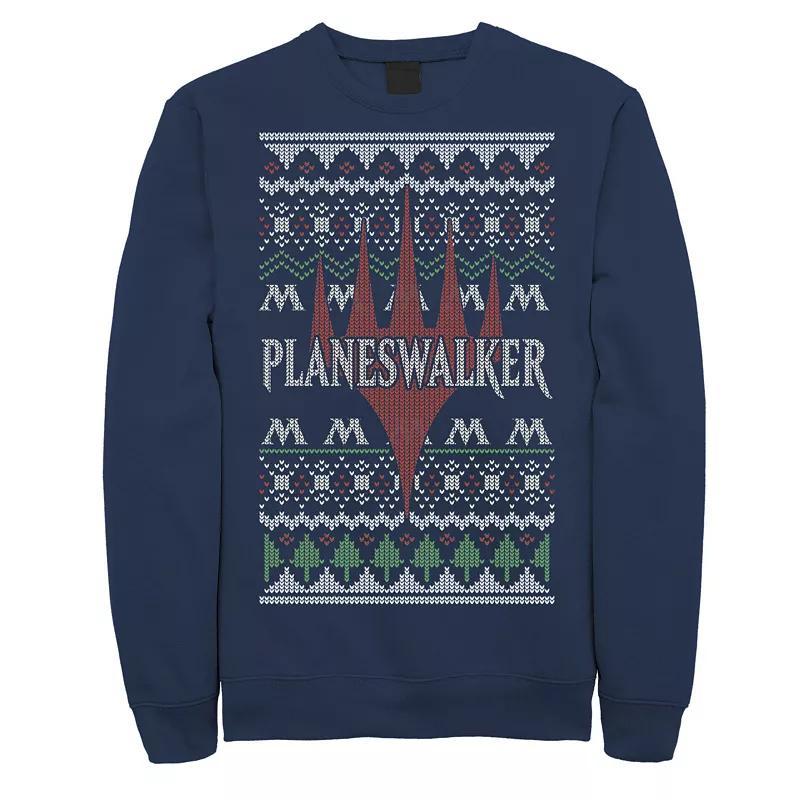 Mens Magic: The Gathering Planeswalker Ugly Sweater Style Sweatshirt Blue Product Image