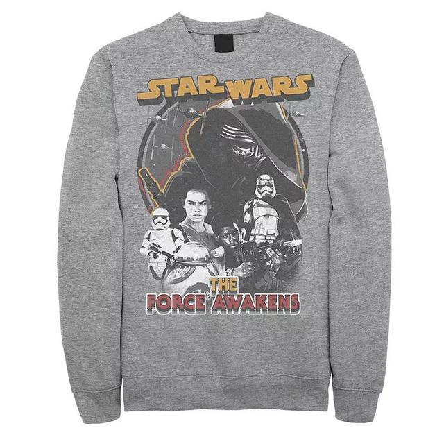 Mens Star Wars: The Force Awakens Group Poster Sweatshirt Athletic Grey Product Image