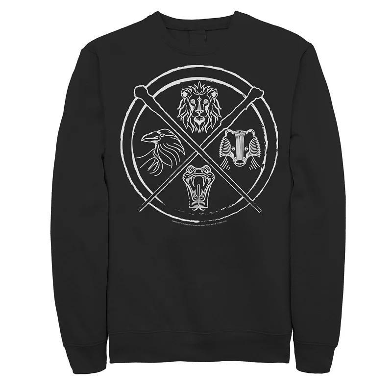 Mens Harry Potter Hogwarts House Symbols Line Art Sweatshirt Product Image