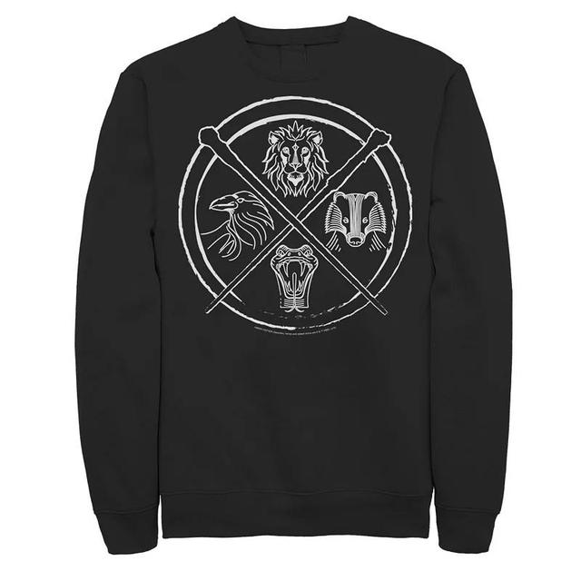 Mens Harry Potter Hogwarts House Symbols Line Art Sweatshirt Product Image