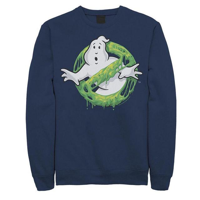 Mens Ghostbusters Green Slime Ghost Logo Sweatshirt Blue Product Image