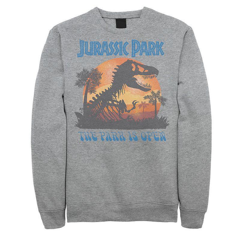 Mens Jurassic Park T Rex Sunset Portrait Sweatshirt Athletic Grey Product Image