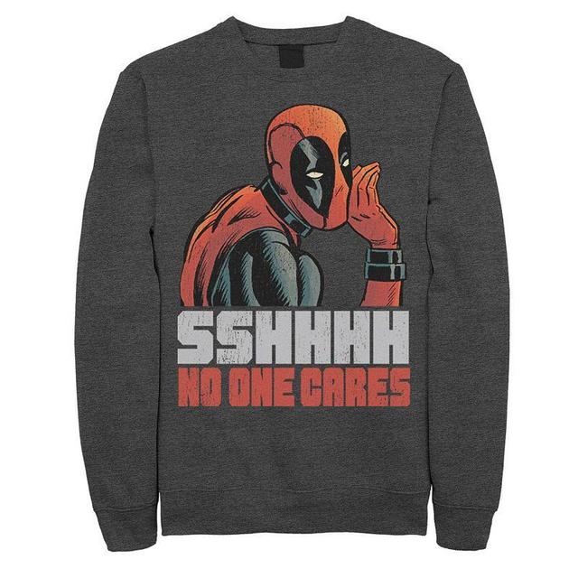 Mens Marvel Deadpool SSHHHH No One Cares Whisper Sweatshirt Blue Product Image