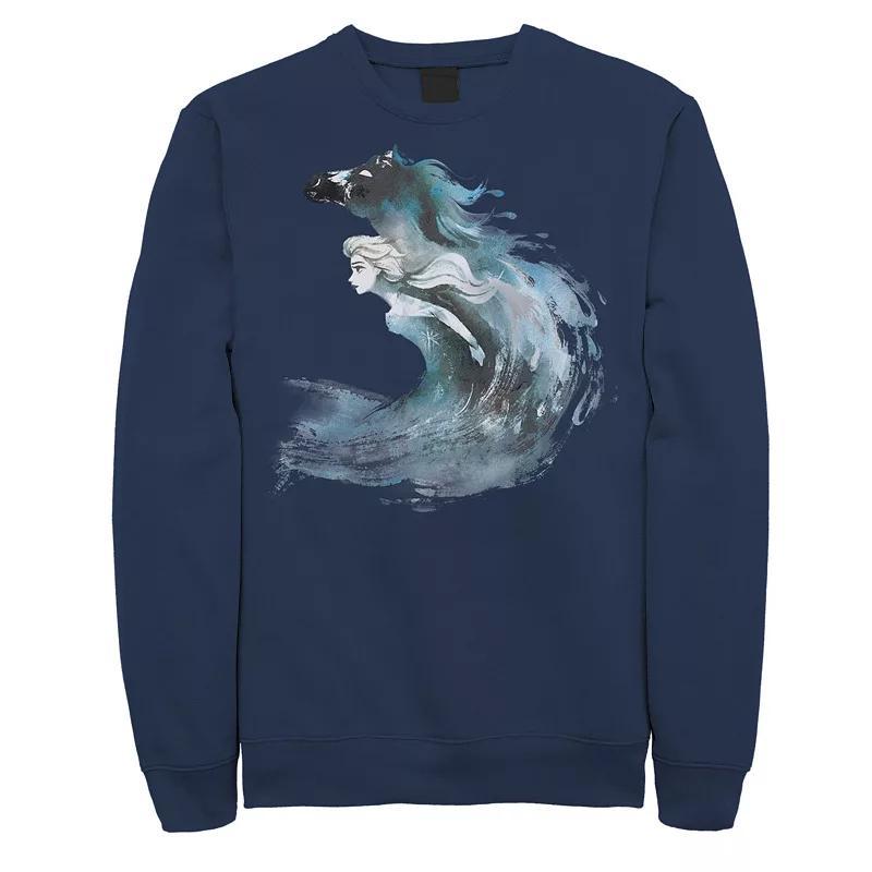 Disneys Frozen 2 Elsa Watercolor Horse Mens Sweatshirt Blue Product Image