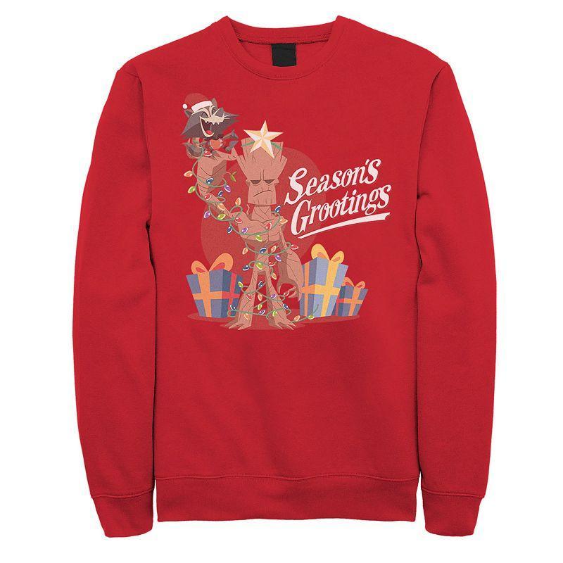 Mens Marvel Rocket And Groot Seasons Grootings Sweatshirt Product Image