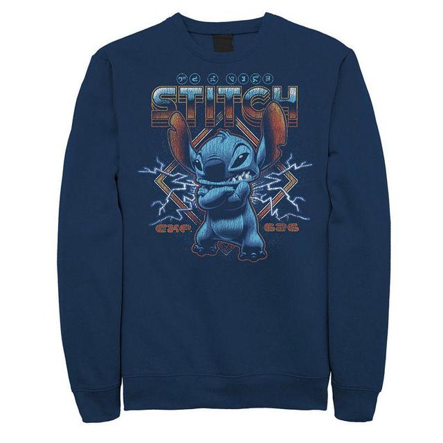 Disneys Lilo & Stitch Mens Experiment 626 Rock Fleece Graphic Sweatshirt Blue Product Image