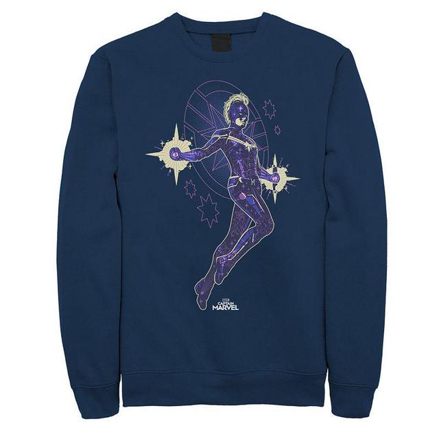 Mens Captain Marvel Flying Star Sweatshirt Blue Product Image