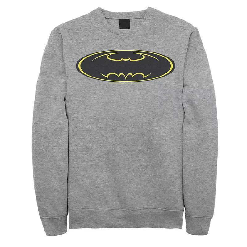 Mens DC Comics Batman Distressed Vintage Text Logo Sweatshirt Athletic Grey Product Image